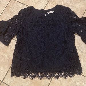 Nanette Lepore Navy lace top size L